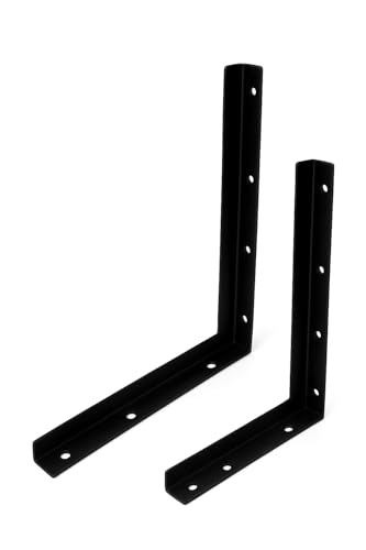 SAWS Heavy Duty Wall Mount L Shape Angle Brackets | 16x16 Inch (400mm) | 300 Kg Load Capacity | Powder Coated Metal | Industrial & Home Use | AC, Shelves, Countertops, Wall Mount Support | Pack of 2