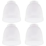 4-Pack Ceiling Fans Glass Shade Replacements, Bell Shaped White Frosted Glass Light Fixtures Lampsha