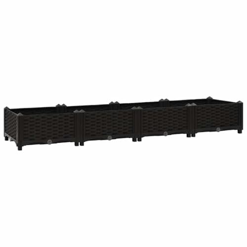 vidaXL Hochbeet Pflanzkasten Blumenkasten Gemüsebeet Pflanzbeet Blumenbeet Frühbeet Gartenbeet Pflanzkübel Blumenkübel 160x40x23cm Polypropylen