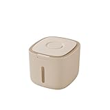 YAKINO 真空保存容器 自动真空 密封 储存容器 防虫/防潮/抗氧化 米柜 大容量（可储存10-20斤） 梅雨对策 食品储存器 一键操作简单 自动抽气 米饭/宠物食物 猫狗粮 长期保存 保鲜 ABS食品级材料 袋内保存 (大号（可装20斤）,奶油色)