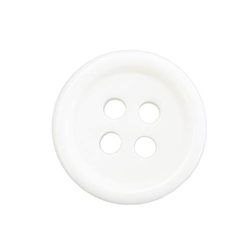 Buttons 1/2 Inch (1/2”) 4 Hole 10 Pieces - White Black Clear Pearl - Sewing Crafts Replacement Button - Perfect for Crafts, Coats, Shirts, Pants, Shorts, Cardigans, Blazers, Skirts (White)