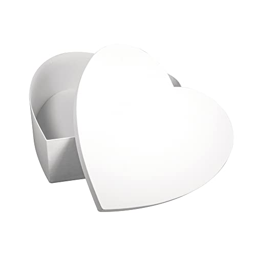 Rayher 67293102 Pappmaché Box Herz, FSC Rec.100%, 30cm ø, 10cm, weiß