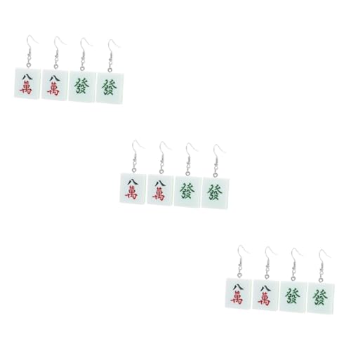 Boucles d'oreilles Mahjong pour femmes oreads dice fashion plastic lot de 4 paires