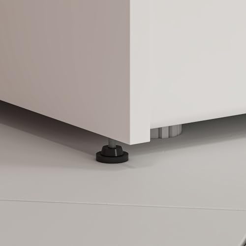 HOMIDEA MIA Armoire pour Machine à Laver - Surmeuble pour Lave-Linge - 2 Portes - 2 étagères Ouvertes Salle de Bain - Buanderie 182 x 65 x 60 cm (Blanc/Chêne) – vue 5