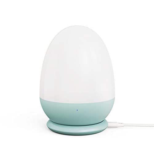 Image of JolyWell Baby Night Light for Kid, Portable Egg Nightlight with Stable Charging Pad, Touch Nursery Night Lamp for Breastfeeding, Toddler Night Light for Bedroom, Timer Setting，Blue