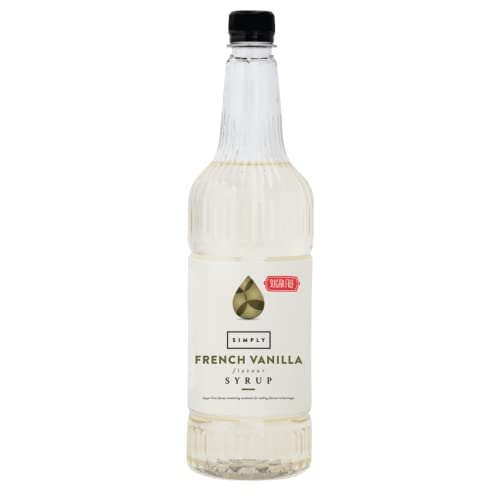 Simply Sugar Free French Vanilla Syrup Low Calorie Vegan & Nut Free Flavoured Syrup for Coffee Cocktails & Baking (1 Litre)