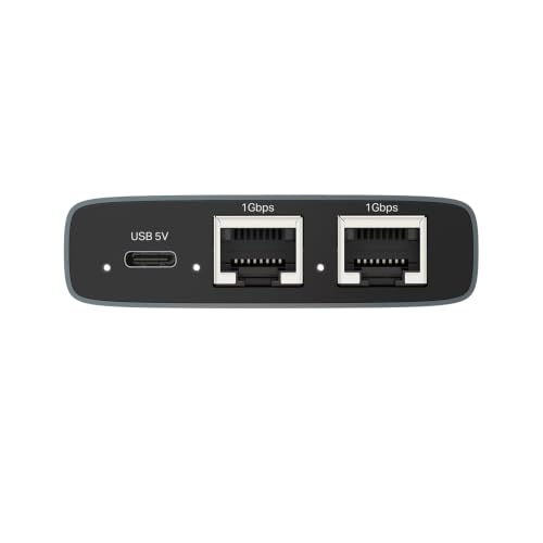 Image of TP-Link EH310 Gigabit Ethernet Splitter - Expand 1 LAN Port to 3 with 1000Mbps Speed. Plug & Play, USB-C Powered, 4 RJ45 Ports, Cat5e Cable Included, Aluminum case for PC, TV, Xbox, PS5 & routers.