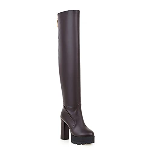Bottes de mode pour femmes à talon épais 12cm parfaites en soirée et danse sur pôle