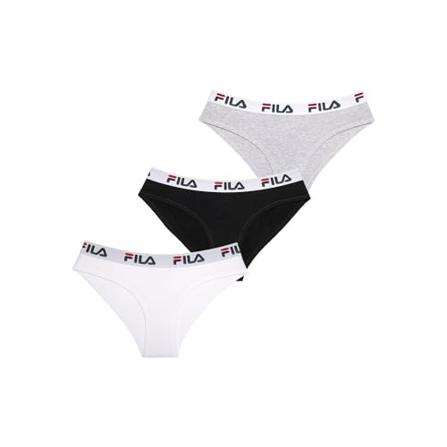 FILA Bragas Mujer Algodón, Ropa Interior Femenina, cómoda y suave (lote de 3)