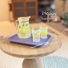 Pichet miniature à limonade avec tasses pour décorations de mini maison