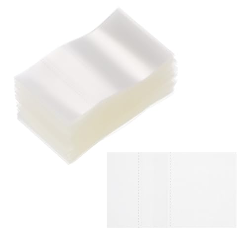 Image of PATIKIL 48x28mm PVC Perforated Shrink Bands, 1000Pcs 0.05 mm /2 Mil Thickened Heat Shrink Seal Wrap Fit for 3 /4 inch-1 inch Cap Diameter Essential Oil Bottles Jars Cans Tin, Clear