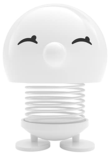 Hoptimist Classic Bimble, Home Decor Ornament - Danish Design, Plastic W/Metal Spring, Large - Spreads Joy- (White)