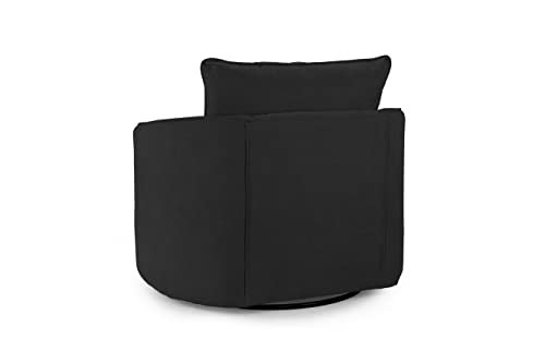 Verona Honeypot Sofa - Black Swivel Chair, Soft Black Fabric Upholstered Couch for Living Room | Setup Included | Made in EU | Built to Last - Image 5
