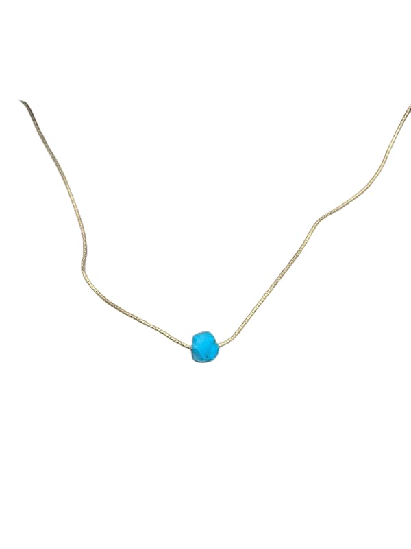 Collier howlite bleue layering ras de cou perles pierres naturelles lithothérapie 40cm