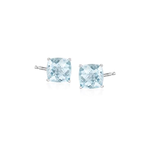 Ross-Simons 1.50 ct. t.w. Aquamarine Stud Earrings in 14kt White Gold