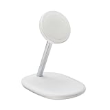 Eaton Tripp Lite Series Wireless Charger Stand, 20W Magnetic Charging Stand, MagSafe MFi Charging for Apple iPhone & AirPods, Adjustable Stand, 3ft Cable, White, 1-Year Warranty (U280MS-2N1-WH)
