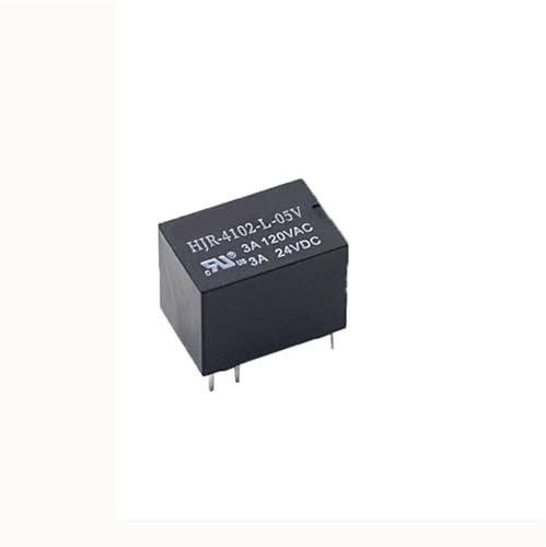 Relais de puissance 5V HJR-4102-L-5V THT miniature 3A 6 broches en lot de 10 pièces