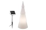 8 seasons design Shining Tree 3D Solar LED Weihnachtsbaum rund (100 cm, wei&szlig;) inkl. Solarmodul und LED-Leuchtmittel, XXL beleuchteter Tannenbaum, Weihnachts-Deko, Winter-Deko, f&uuml;r au&szlig;en + innen