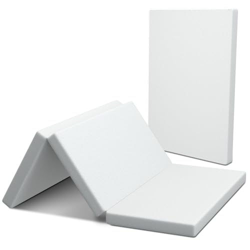 Moonlightfamily Pack n Play Mattress Topper, 38x26 1+1 (Foldable + White) Pack of 2 fits 39.5