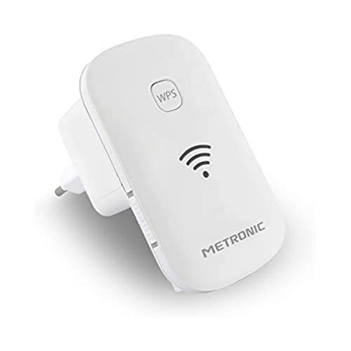 Repetidor WiFi Metronic 495437 extensor señal router fibra con dos puertos Ethernet 2.4GHz