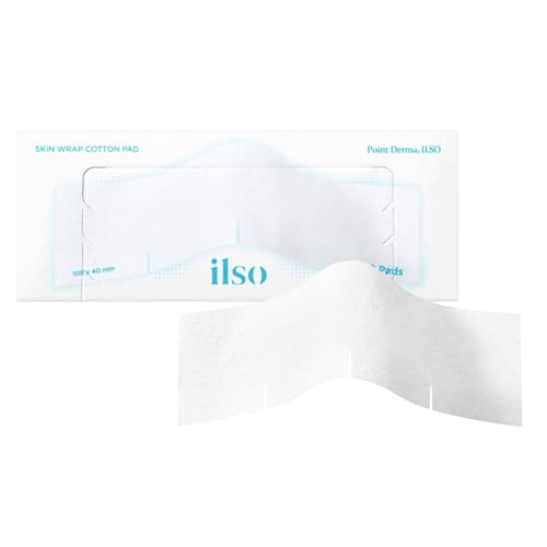 ILSO Skin Wrap Cotton Pad, Thin Layer for DIY Toner Pad and Sheet Mask, 40 Sheets, 1.57 x 4.25 inches, Korean Skincare