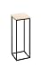 HAKU Möbel Blumensäule, Eiche, schwarz (Eiche Natur), MDF, Metall - Maße: B 19 x H 54 x T 19 cm, Style: Modern