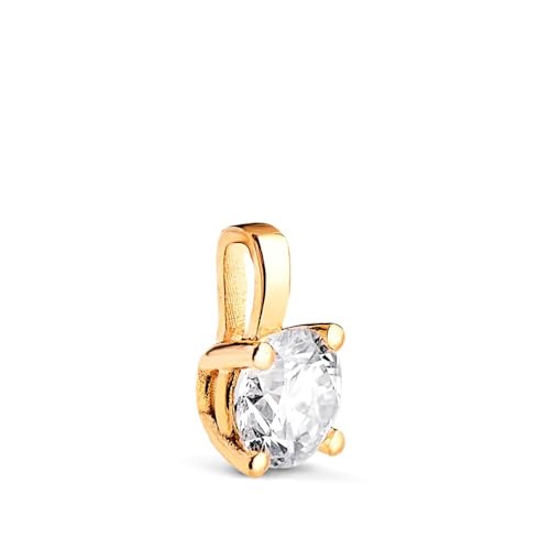 Pendentif diamant taille brillant de laboratoire 0,500 carat en or jaune