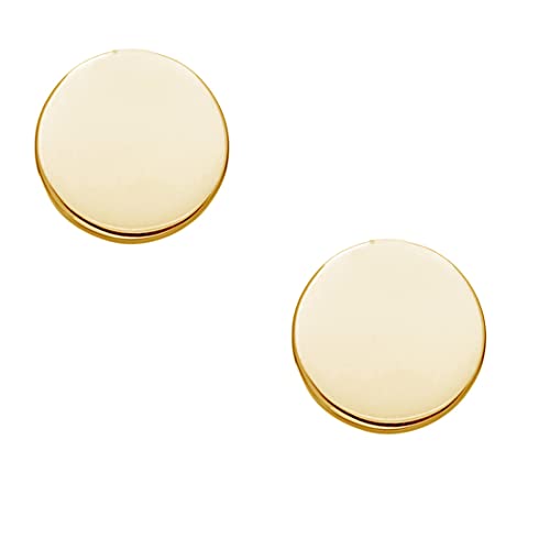Ritastephens 14K Yellow Gold Mini Round Circle Disc Geometric Stud Post Earrings 6mm2