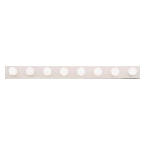 Image of Kichler 8-Light Linear Bathroom Vanity Light Fixture, 48 inch Chrome Bath Bar for Mirror Lighting with 60W Medium Base Bulbs, Modern Transitional Style (48 inch W x 4.25 inch H x 2 inch D), 626CH