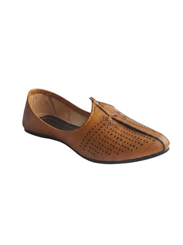 Image of Arrow Men's Ethnic Mojari Premium Handmade Traditional Footwear Laser Cuts