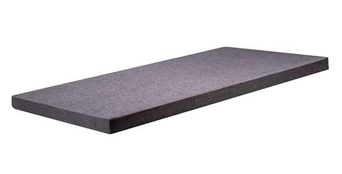 Image of Chairs 3-Seater Sofa Cushion with PU Foam | 4 Inch Thick Seat Cushion with Removable Zip Cover | Comfortable & Durable Sofa Foam for Home (Black, 60x18x4 Inch)