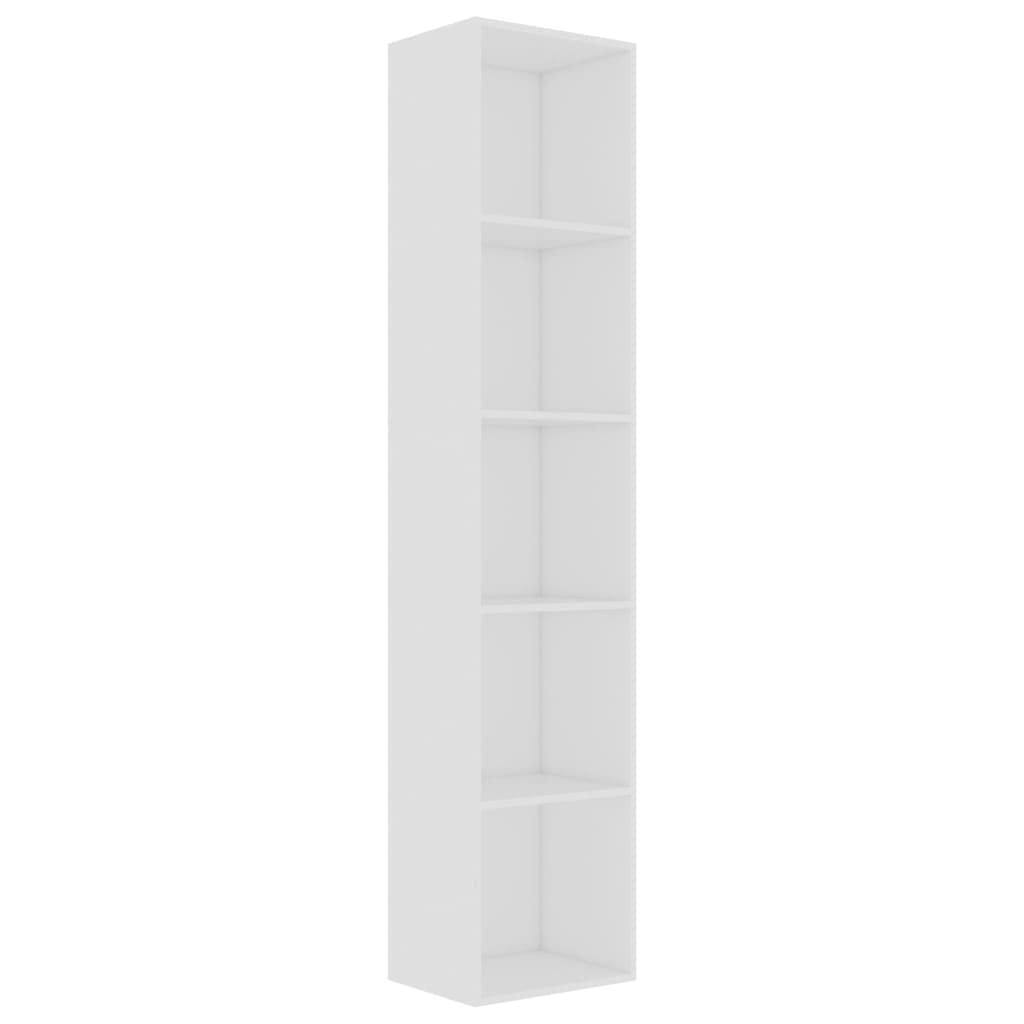 vidaXL Estantería Estante Librerías Almacenaje Mostrador Organizador Salón Oficina Hogar Dormitorio Cocina de Madera Contrachapada Blanco 40x30x189 cm