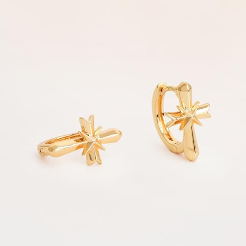 FETTERO Hoop Earrings for Women, 14K Gold Plated Lightweight Huggie Leaf Snake Bar Gold Hoops, Hypoallergenic Gold Earrings for Women Ear Piercing Jewelry