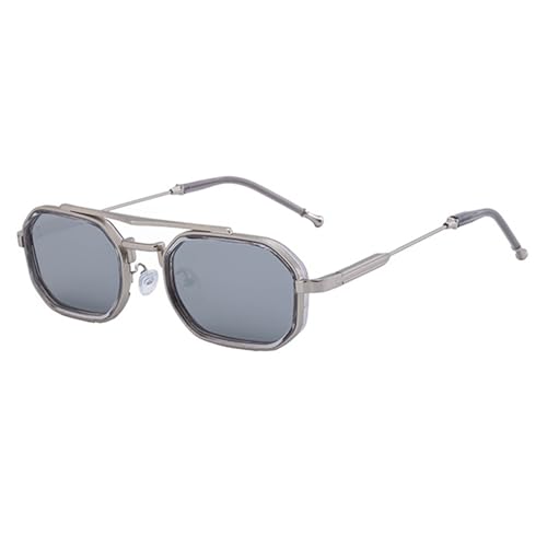 bullabulling Small Sunglasses Mens Square Pilot Spring Hinges Metal Frame Sun Glasses Comfort Punk Shades Men