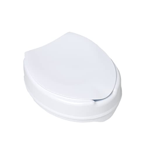 CYMAM | Elevador WC para Adulto con Tapa | Alzador Asiento para Inodoro Desmontable para Personas Mayores y Minusválidos | Adaptable y Universal (15 cms de Altura)
