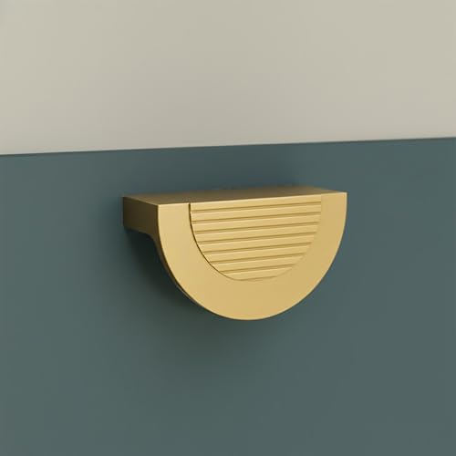 Image of VEZEL Aluminium Knobs for Drawers /Drawer Knobs for Cabinet Handle /Wardrobe Handle - Modern Cabinet Pull for Wardrobe, Drawer & Cupboard Furniture (PVD Gold) - 32mm - Pack of 2