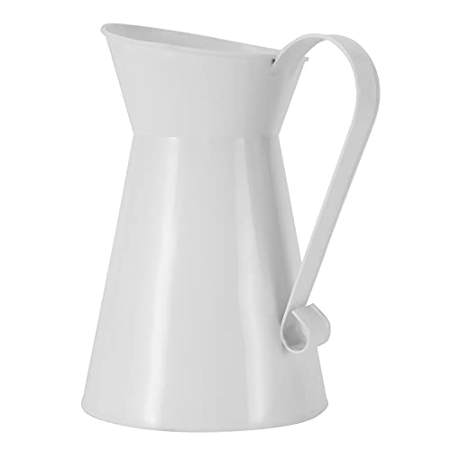 Tbkoly ビンテージトールぼろぼろのシックなクリーム色の花瓶エナメルピッチャー水差し結婚式 家の装飾