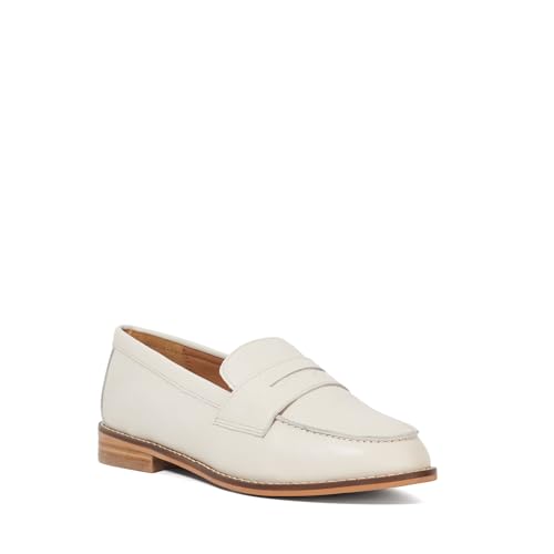 Dune London Ladies GINELLI Wide Fit Penny Loafer Size UK 8 Loafers Ecru