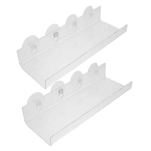 JOINPAYA 2 piezas Estantes Flotantes para Plantas con Ventosa Estantería Acrílica Transparente para Suculentas y Hierbas Ventana Soporte Seguro y Compacto para Macetas de Interior de