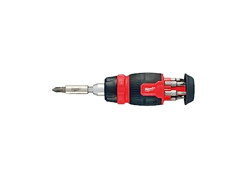 Milwaukee Stubby Screwdriver with Ratchet Function Including 7 Bits PH/PZ/TX/SL and Magnetic Bit Holder