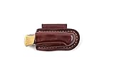Brown Horizontal Carry sheath with belt loop for Buck 112 Ranger, custom leather sheath made to fit...