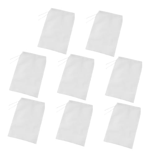 BRIGHTFUFU Kitchen Strainer Bag Set 8pcs Fine Mesh Filter Bags for Juice Soymilk and Honey Reusable Food Strainer Brew Bags