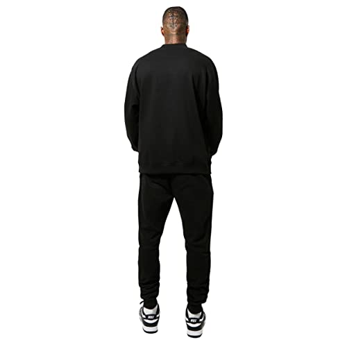 Casaco Moletom Gola Alta Oversized Estilo Urbano Preto