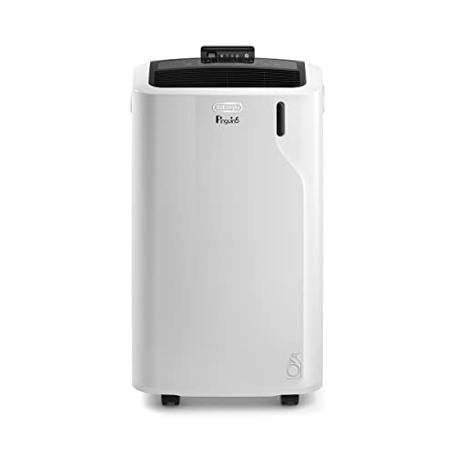 De'Longhi Pinguino PACEM93, Silent Portable Air Conditioner, Dehumidifier and Fan, Ideal for Medium/Large Rooms, Integrated Dust Filter and 24-hour Timer, 50L/24h, BTU/H 10,500, White