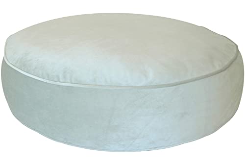 Home Creation Boden Sitzkissen aus Samt rund Ø 60 cm Höhe 15 cm Hellgrau Cover