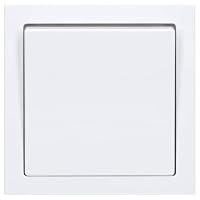 Busch-Jaeger future® linear Komplett-Set: 2000/6 US Wechselschalter Einsatz + 1786-84 Wippe + 1721-84 Abdeckrahmen 1-fach, studioweiß 55x55 mm – Ansicht 1