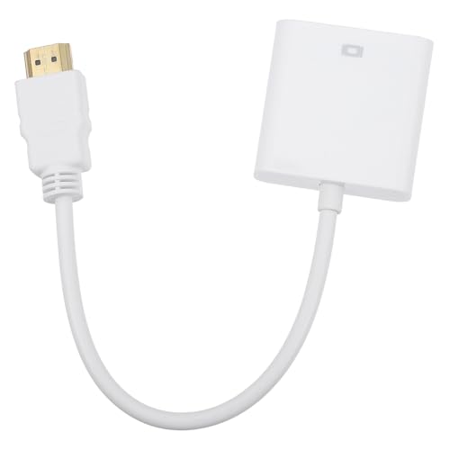 IWOWHERO Adaptador Vga para Video Cable Convertidor de Señal Digital Analógica Compatible con PC Proyectores y Monitores sin Soporte de Audio Blanco