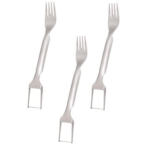 SOLUSTRE 3Pcs Dual Head Watermelon Slicer and Fork Kitchen Utensils for Effortless Fruit Cutting and Serving for Home Restaurant and Parties