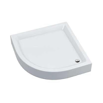 AQUABAD Duschwanne NORMA, Maße 90x90cm Viertelkreis R-55cm für Duschkabine, Duschtasse, 3x Standfüße, Domoplex Ablaufsystem (Siphon), Weiß Acryl