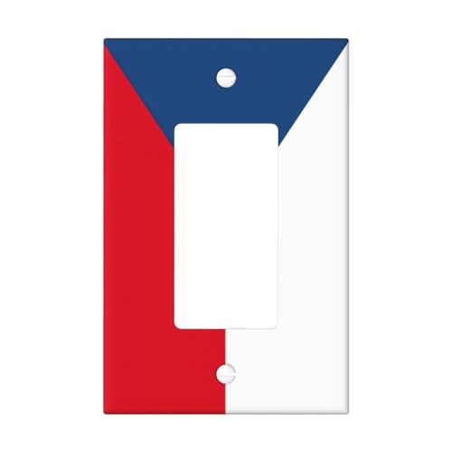 Cubiertas de salida con impresión de la bandera de la República Checa, 1 placa de pared de tamaño estándar, cubiertas de placas frontales de policarbonato de doble salida
